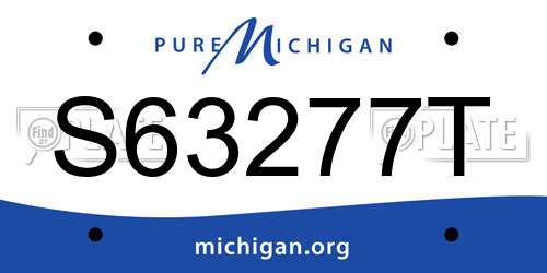 S63277T Michigan License Plate