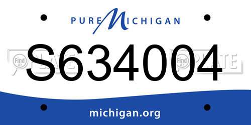 S634004 Michigan License Plate