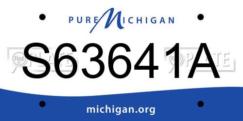 S63641A Michigan License Plate