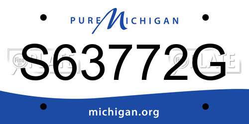 S63772G Michigan License Plate