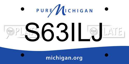 S63ILJ Michigan License Plate