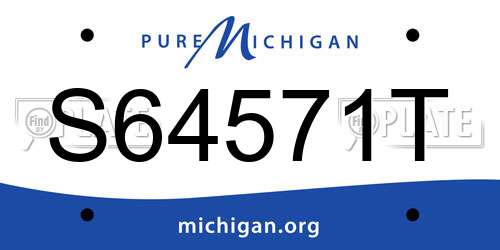 S64571T Michigan License Plate