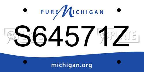 S64571Z Michigan License Plate