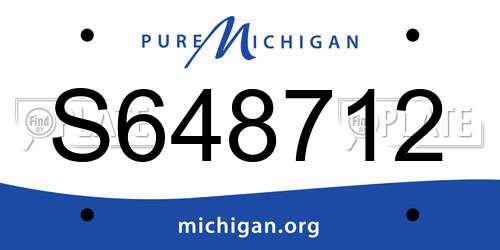 S648712 Michigan License Plate