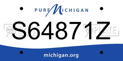 S64871Z Michigan License Plate