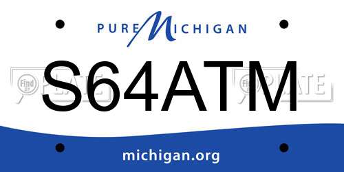 S64ATM Michigan License Plate