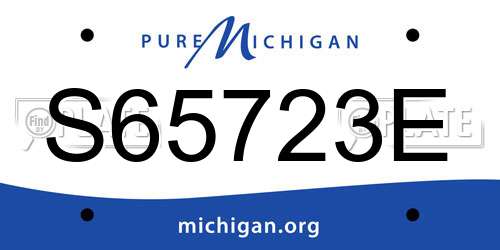 S65723E Michigan License Plate