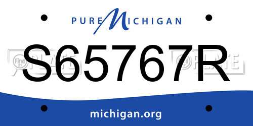 S65767R Michigan License Plate