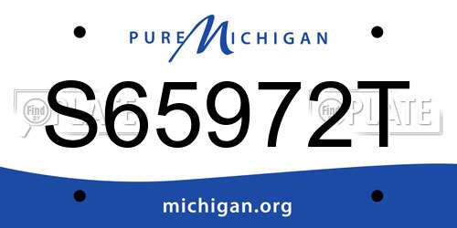 S65972T Michigan License Plate
