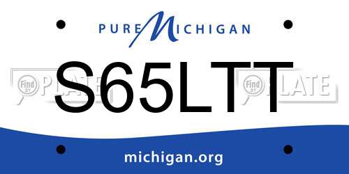 S65LTT Michigan License Plate