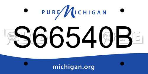 S66540B Michigan License Plate