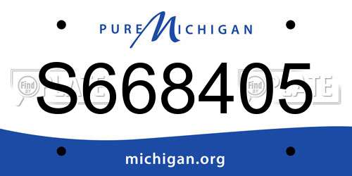 S668405 Michigan License Plate