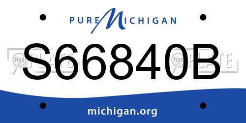 S66840B Michigan License Plate