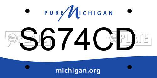 S674CD Michigan License Plate