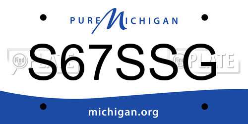 S67SSG Michigan License Plate