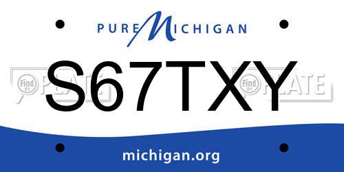 S67TXY Michigan License Plate