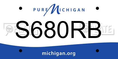 S680RB Michigan License Plate