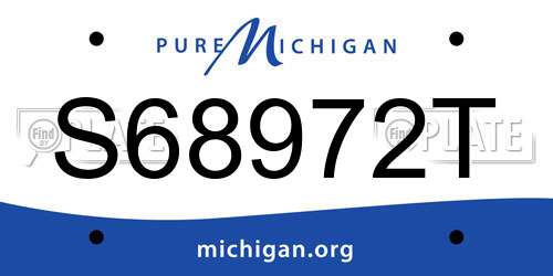 S68972T Michigan License Plate