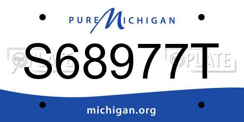 S68977T Michigan License Plate