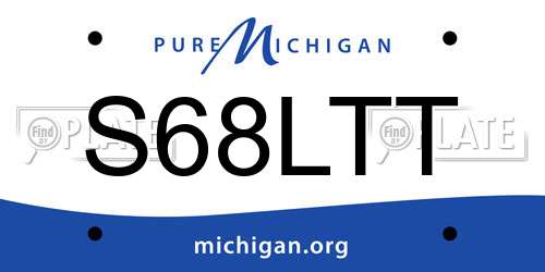 S68LTT Michigan License Plate