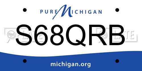 S68QRB Michigan License Plate