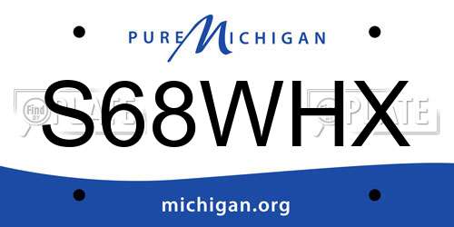 S68WHX Michigan License Plate