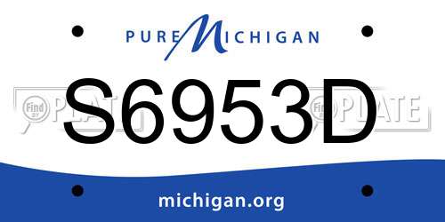 S6953D Michigan License Plate