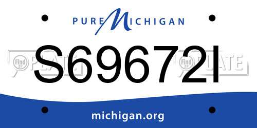 S69672I Michigan License Plate