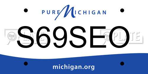 S69SEO Michigan License Plate