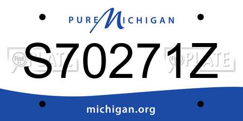 S70271Z Michigan License Plate