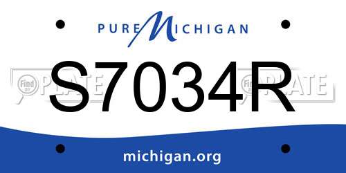 S7034R Michigan License Plate