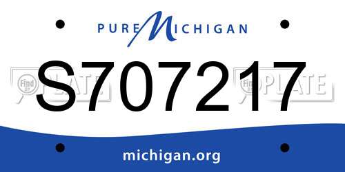 S707217 Michigan License Plate