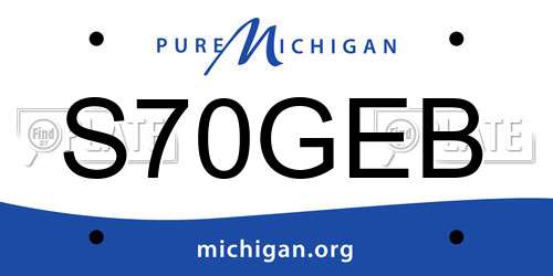 S70GEB Michigan License Plate