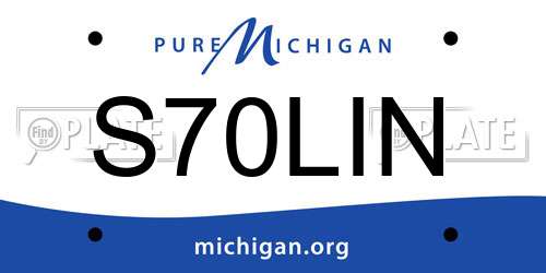 S70LIN Michigan License Plate