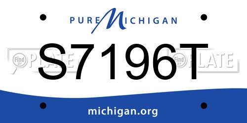 S7196T Michigan License Plate