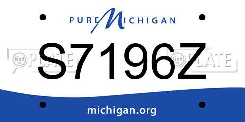 S7196Z Michigan License Plate