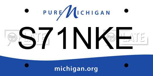 S71NKE Michigan License Plate