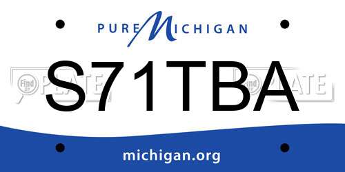 S71TBA Michigan License Plate