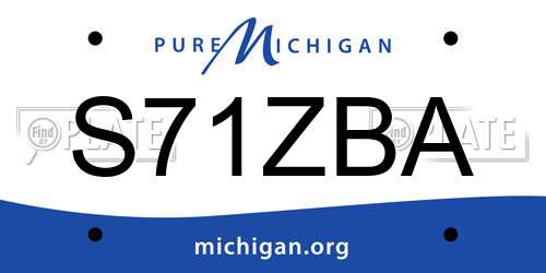 S71ZBA Michigan License Plate