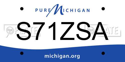 S71ZSA Michigan License Plate