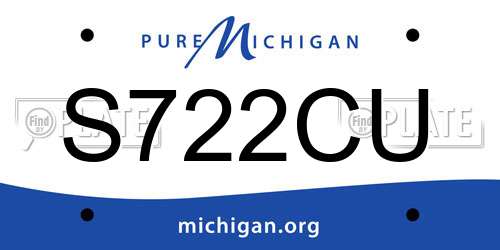 S722CU Michigan License Plate