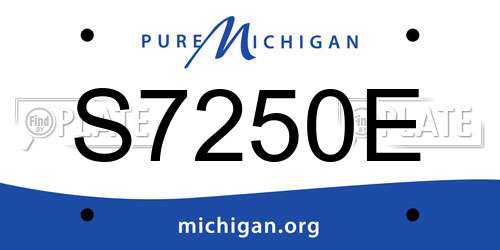 S7250E Michigan License Plate