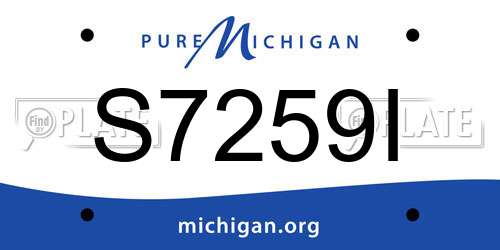 S7259I Michigan License Plate