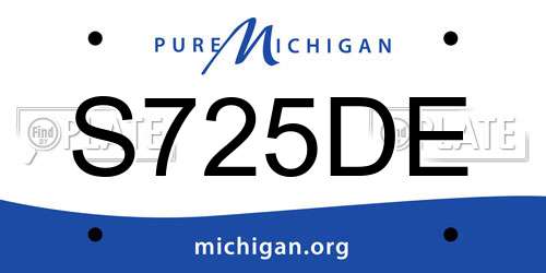 S725DE Michigan License Plate