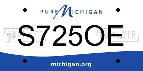 S725OE Michigan License Plate
