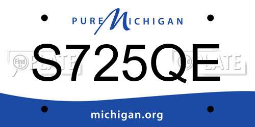 S725QE Michigan License Plate