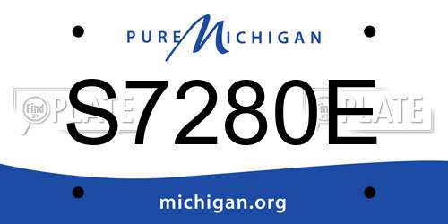 S7280E Michigan License Plate
