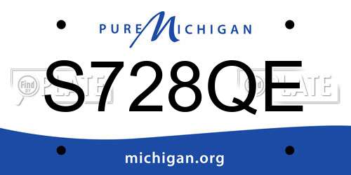 S728QE Michigan License Plate
