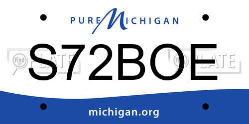 S72BOE Michigan License Plate