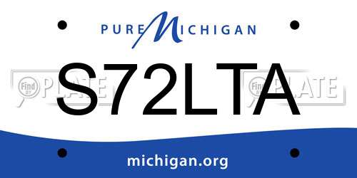 S72LTA Michigan License Plate